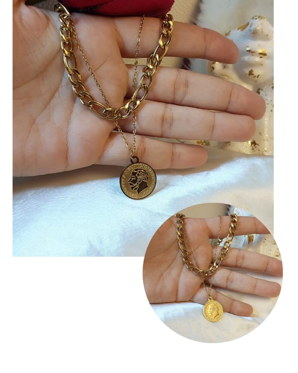 Coins Necklace & Free Gift Necklace